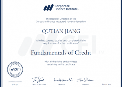 【CFI】Fundamentals of Credit