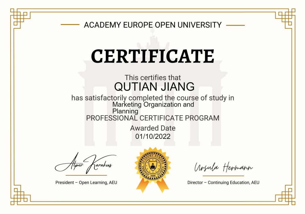 【AEU】Marketing Organization and Planning
