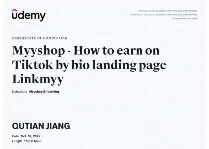 【Udemy】Myyshop – How to earn on Tiktok by bio landing page Linkmyy