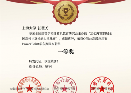 2022全国高校计算机能力挑战赛——Office高级应用赛-区域赛一等奖